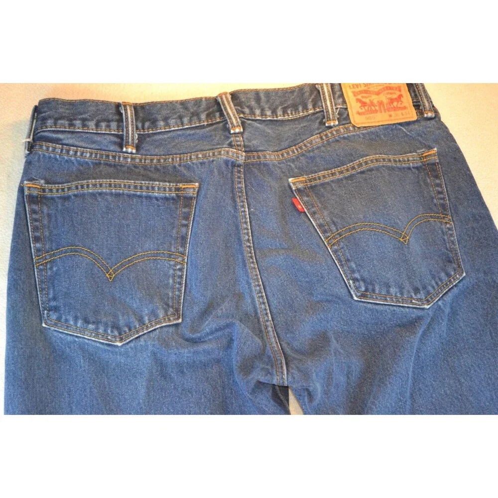 Levis Jeans Mens 38x34 505 Rg Fit Medium Stonewash Barn Work Fits 38x32